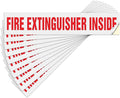 T&R Fire Extinguisher Inside Sign Stickers - 10 Pack - 9" x 1.7" Self-Adhesive Vinyl Reflective, UV resistant, Waterproof, Fade and Scratch Resistant, Suitable for Vehicles Indoor and Outdoor - White