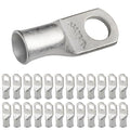 SELTERM 25pcs 1 AWG 3/8" Stud Marine Grade Tinned Copper Battery Cable Lugs, 1 Gauge Ring Terminals, UL Wire Lugs Electrical Battery Cable Ends, Tinned Copper Lugs Battery Terminal Connectors