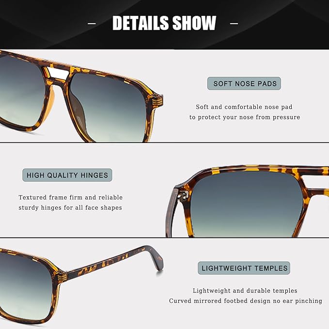 Large Night Vision Glasses for Driving Women Men - Anti Glare Night Driving Glasses
