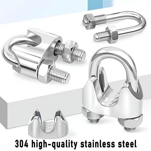 20Pcs M2 Wire Rope Clamp 304 Stainless Steel 1/16 inch Wire Rope Cable Clip Clamp