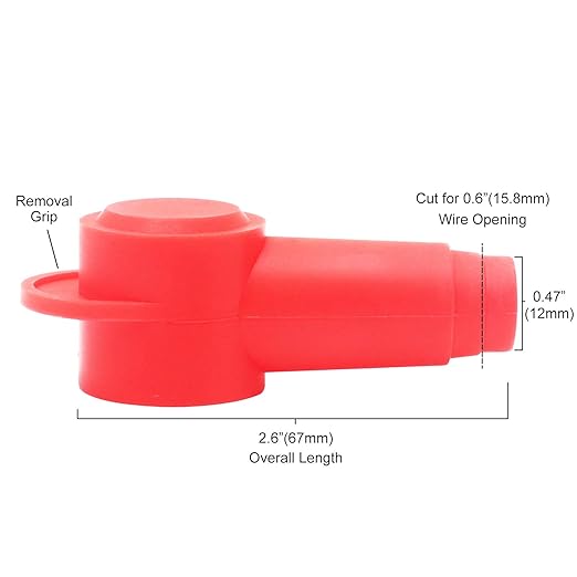 Recoil STC10-8 8 Pack Silicone Terminal Covers for Alternator Battery Stud and Power Junction Blocks, Fits 2AWG to 1/0 AWG Wire, 4 Red and 4 Black Pairs