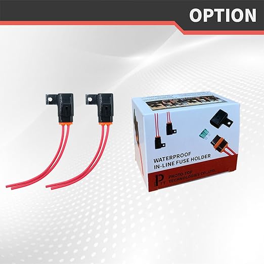 partsPTT IP67 Waterproof in-Line ATO/ATC Blade Fuse Holder 30A with Cover, 12 AWG Wire, Automotive & Marine for Small Boats, Fishing Boats, Speedboats, Outboard Circuits (2 Pack)