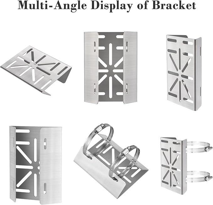 Stainless Steel Camera Pole Mount Bracket Outdoor, Universal Security Cameras Brackets with Adjustable Clamps, Sturdy Mounting Adapter for PTZ Dome, CCTV Surveillance Cam, Solar Panels