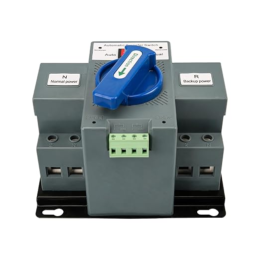 63A 110V Dual Power Automatic Transfer Switch Manual Transfer Switch 50/60Hz Din Rail Mounted Mini ATS 2/3/4P 63/32A for Hone Generator and Backup Power RV (2P 63A)