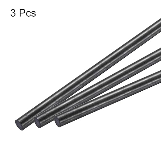 MECCANIXITY Carbon Fiber Rod, 8mm x 150mm Carbon Rod Bar for RC Airplane DIY Craft Kite Wing Tube Quadcopter Arm Repair Pack of 3