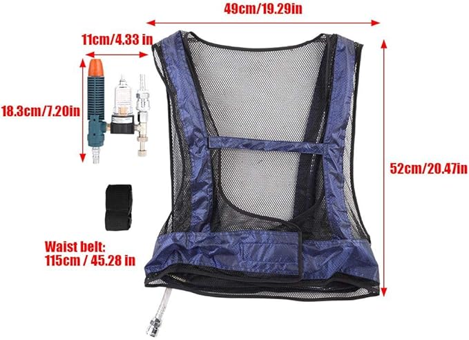 Yosoo Air Conditioner Waistcoat Welding Steel Air Compressed Cooling Vest Vortex Tube Air Conditioner Waistcoat