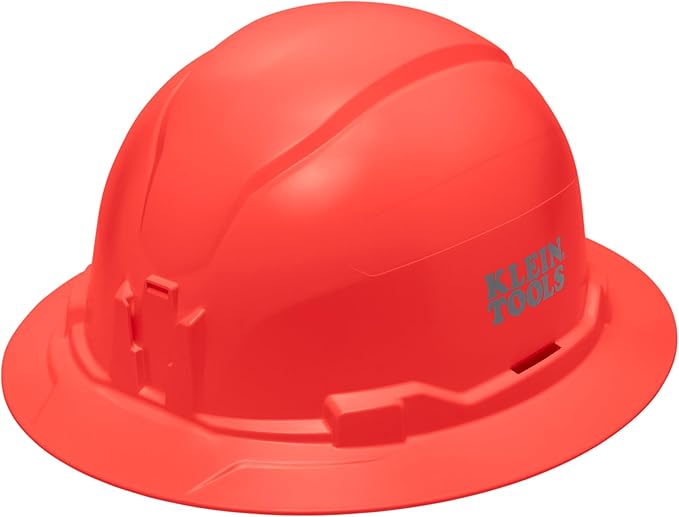 Klein Tools Hard Hat, Non-Vented Full Brim Style, Padded, Self-Wicking Odor-Resistant Sweatband, Tested up to 20kV