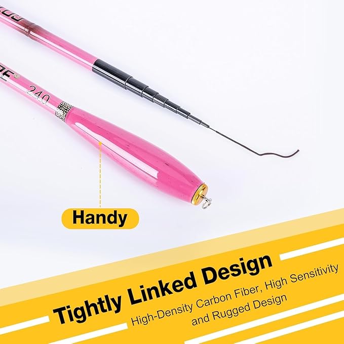 Goture Telescopic Mini Pocket Fishing Pole, Portable Fishing Hand Pole, Stream and Universal Fishing Rod, Ultralight High Strength Fishing Rods Fit for Beginners