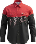WoahBros FR Shirts for Men, 8oz Midweight Flame Resistant Welding Shirt, 100% Cotton, Pearl Snap Buttons - CAT2/NFPA2112