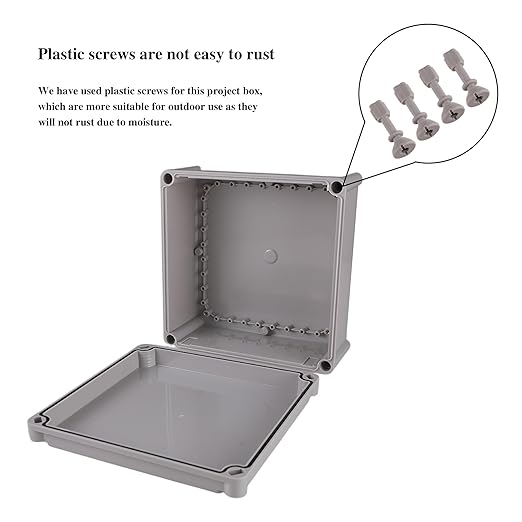 Junction Boxes-11" x 11" x 5.1" IP65 ABS Plastic Dustproof Waterproof Electrical Box Project Junction Conduit Box for Electrical Outdoor Enclosure