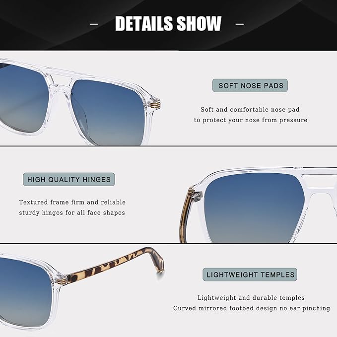 Large Night Vision Glasses for Driving Women Men - Anti Glare Night Driving Glasses