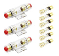 in-line AGU Fuse Holder for 4-10 Gauge AWG Wire / 6 Gauge & 8 Gauge/with Six 60A AGU Fuses for Car Audio/Alarm/Amplifier/Compressors/Auto Parts/Automotive/Marine/Industrial (60Amp, 3 Pack)