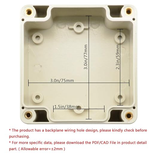 LeMotech Waterproof Dustproof IP65 ABS Plastic Junction Box Universal Electric Project Enclosure Pale Gray 3.3 x 3.2 x 2.2 inch (83 x 81 x 56 mm)
