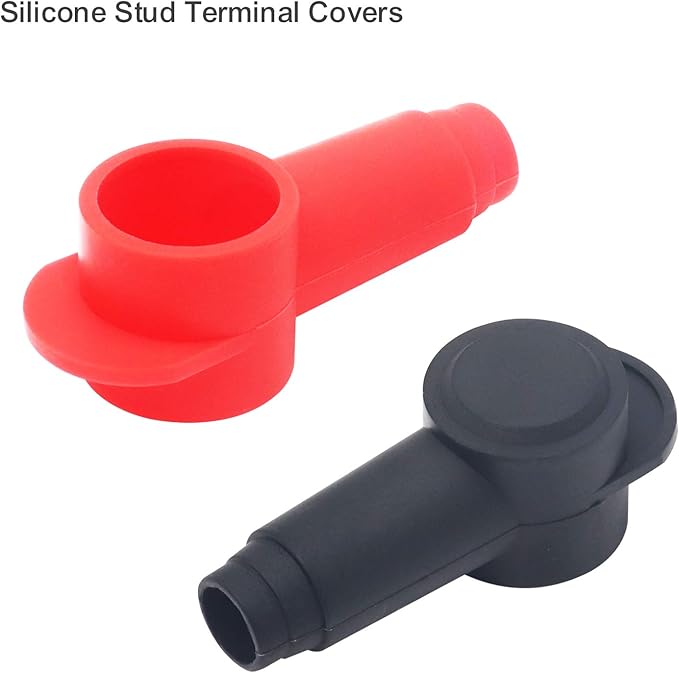 Recoil STC20-6 6 Pack Silicone Terminal Covers for Alternator Battery Stud and Power Junction Blocks, Fits 2/0AWG to 3/0AWG terminals with 3/8" or 5/16" openings
