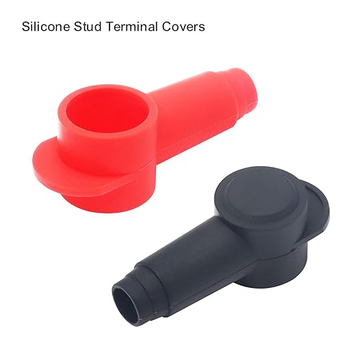 Recoil STC10-8 8 Pack Silicone Terminal Covers for Alternator Battery Stud and Power Junction Blocks, Fits 2AWG to 1/0 AWG Wire, 4 Red and 4 Black Pairs