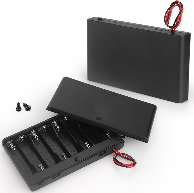 2 x 8 AA Battery Holder housing with Leads,2PCS 8 x 1.5V AA Battery Holder Case