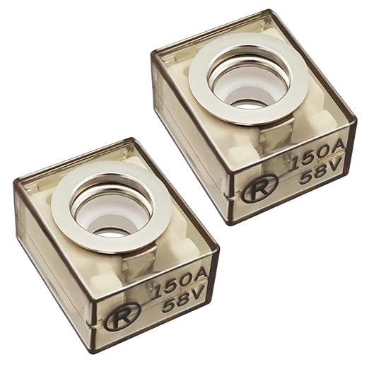 MRBF Terminal Fuses - 150Amp 58V DC Max/IP66 Waterproof Fuse for Boats, Marine, RVs, Solar Systems - Overload & Short Circuit Protection - Fits Inverters, Charging Piles, Trolling Motor (2-Pack)