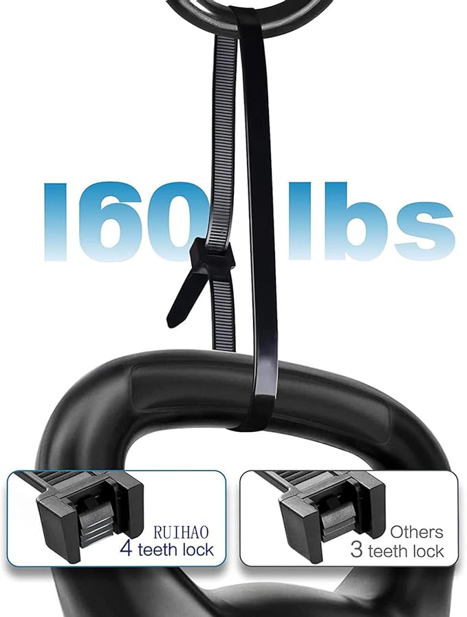 Extra long zip ties 26 inch black Large cable ties heavy duty outdoor use 160 lbs thick Nylon plastic Zipties 60pcs