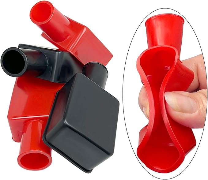 6 Pcs Battery Terminal Cover, Battery Terminal Protector Cover, Battery Terminal Protective Caps, Car Insulating Battery Cover, Rubber Positive and Negative Poles Stud Covers, for Car Motorcycle Truck