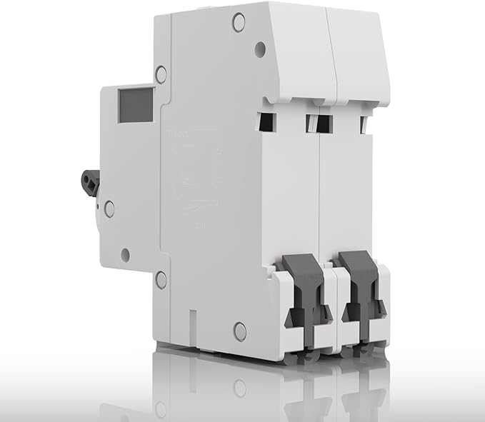 BASKER DC Circuit Breaker, 16 Amp 2 Poles 500V Solar Disconnect Switch for Solar PV System Solar Panels Grid System,Thermal Magnetic Trip,DIN Rail Mount, DC Breaker MCB (16A)
