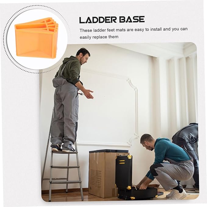 POPETPOP 8Pcs Non Slip Rubber Ladder Feet Caps Durable Stabilizer Foot Covers for Enhanced Safety and Grip Various Surfaces Easy Installation for Home Repairs and Construction Work