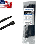 Kable Kontrol Made in USA Cable Zip Ties, 100 Pcs 14 Inch Black, 50 Lbs Tensile Strength, Self-locking UV Resistant Plastic Nylon Wire Ties, for Indoor or Outdoor Use