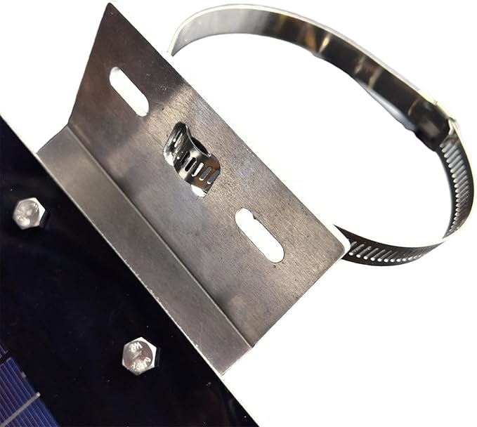 Mount for Small Solar Powered Devices,Heavy Duty Adjustable Bracket for 5~10W Solar Panels on Poles or Walls,for Security Cameras,Flood Lights and Off-Grid Systems