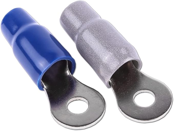 Skar Audio 1/0 Gauge (5/16") Nickel Plated Premium Ring Terminals (5 Pack)