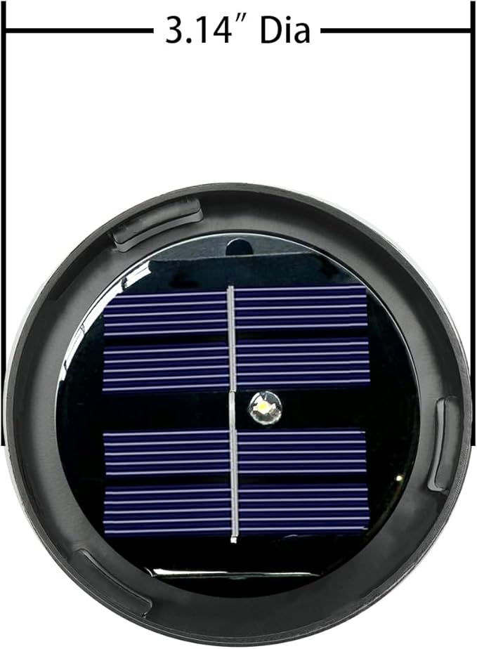 2 Pack Replacement Solar Light Parts, Warm White LED Waterproof Bottom Kit for Outdoor DIY Lotus Crackle Glass Globe Lamp
