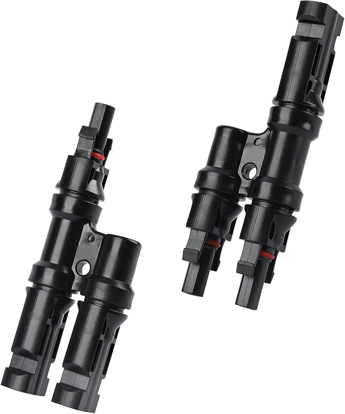 1 Pair Solar Branch Connectors Y Connector, for Parallel Connection Between Solar Panels FMM+MFF, Solar Branch 2-1 MC4 Connectors