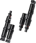 1 Pair Solar Branch Connectors Y Connector, for Parallel Connection Between Solar Panels FMM+MFF, Solar Branch 2-1 MC4 Connectors