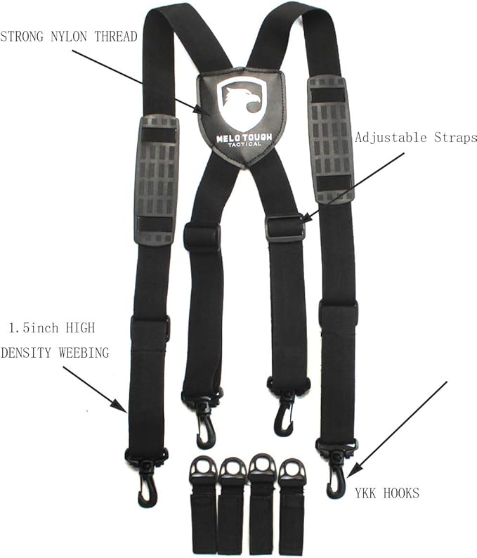 MELOTOUGH Police Suspenders for Duty Belt,Duty Belt Suspenders,Tactical Suspender for Men, Police & Law Enforcement