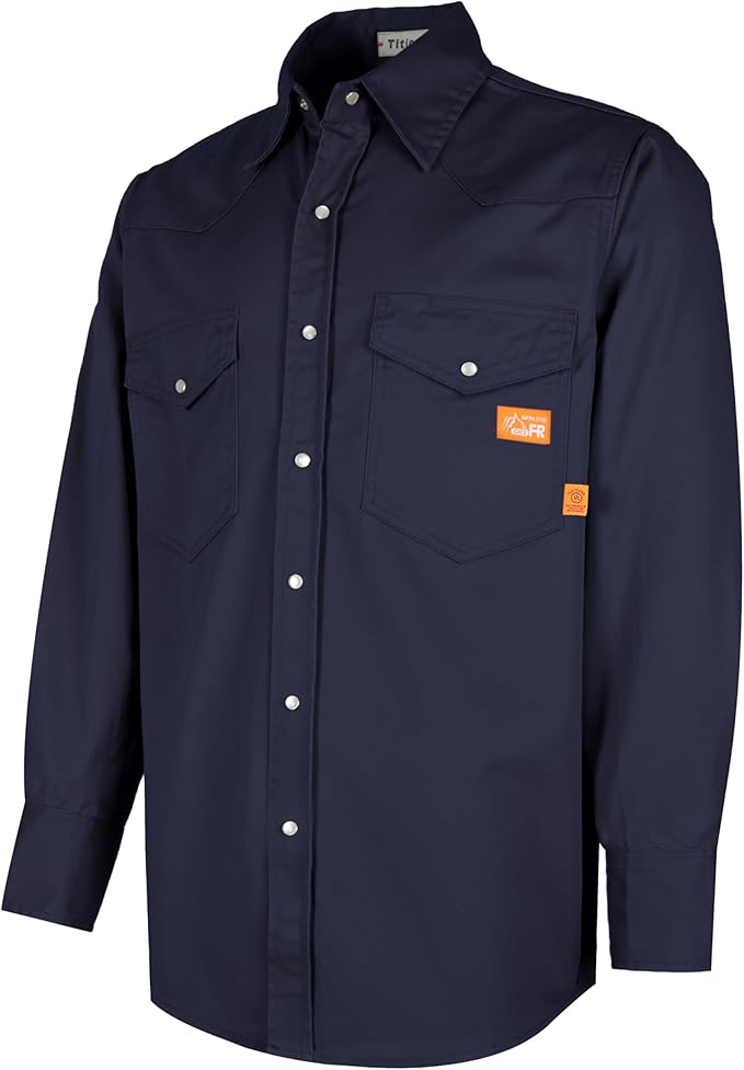 Titicaca FR Shirts for Men 6.5oz Lightweight Flame Resistant Button Down Work Shirt Fire Retardant Welding Shirt