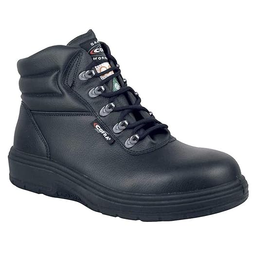 COFRA Leather Work Boots - NEW ASPHALT Treadless Footwear with Composite Safety Toe & Heat Defender Nitrile Rubber Outsole - Size 7