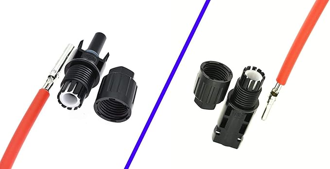 10AWG Solar Extension Cable 1FT, IP67 Waterproof PV Connectors with Tinned Copper Wire, for Solar Panel to Charge Controller, Solar Generator, RV, Boat, Off-Grid System