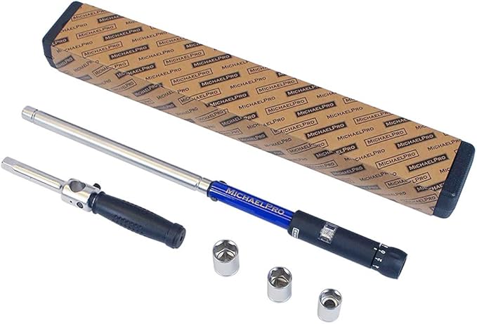 MichaelPro Click Torque Wrench - 2in1 with Lug Wrench 1/2 Inch Dr with 3 Sockets (11/16", 3/4", 13/16" / 17-19-21 mm) with Precise Micro Adjustment for Automotive and Changing Tires | MP001002