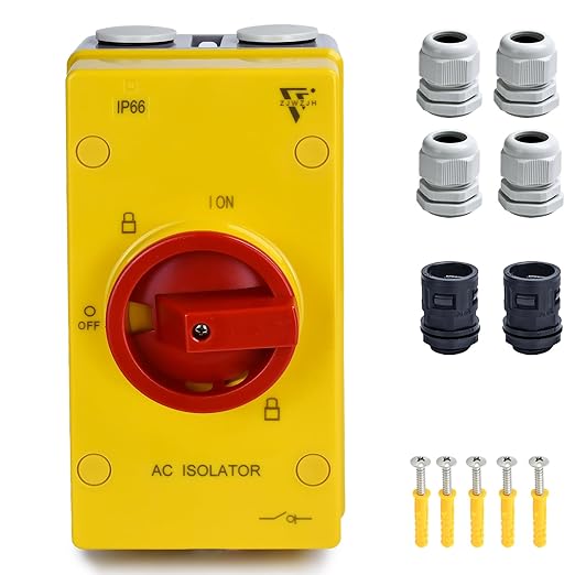 80 Amp Disconnect Switch 690V AC IP66 Waterproof 80A Isolation PV Disconnect On Off Combiner Box 4 Pole Combiner Box for PV Systems