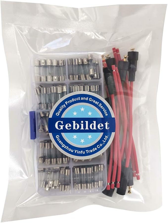 5pcs 5x20mm AGC Fuse Holder Inline Screw Type with 16 AWG Wire + 150pcs 5x20mm Fast-Blow Glass Fuses Quick Blow Car Glass Tube Fuses Assorted Kit