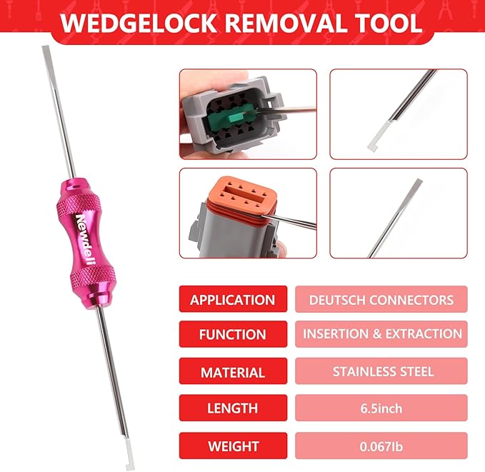 Newdeli 12Pcs Deutsch Crimp Tool Kit Weather Pack Crimpers Close Barrel & Open Barrel Crimper with Deutsch Pin Removal Tool Wire Crimping Connector Tool for DT Solid Contacts Molex Delphi Terminals