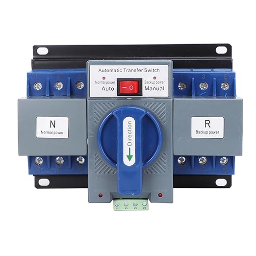 63A 110V Dual Power Automatic Transfer Switch Manual Transfer Switch 50/60Hz Din Rail Mounted Mini ATS 2/3/4P 63/32A for Hone Generator and Backup Power RV (3P 63A)