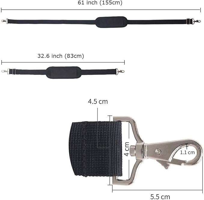 JAKAGO 61" Replacement Shoulder Strap, Padded Long Duffel Bag Strap Universal Adjustable Shoulder Belt with Non-Slip Pad