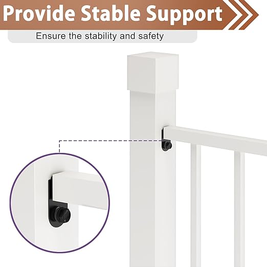 16Pack Black Carbon Steel Fence Mounting Brackets for 1" x 1" Square Rails, Fence Panel Internal Connectors