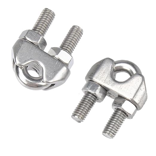 YAMASO 20PCS 3/16 Inches M5 Stainless Steel Wire Rope Cable Clip Clamp