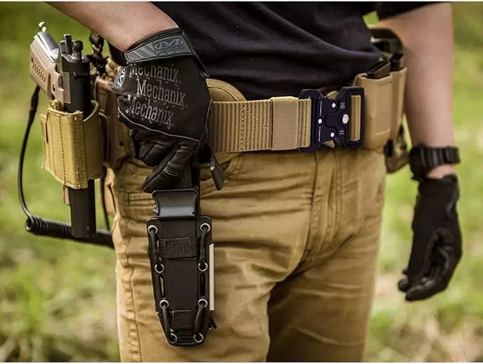 DOOPAI Tactical Belt for Men, 3Pack Military Nylon Web with Heavy Duty Quick Release Metal Buckle