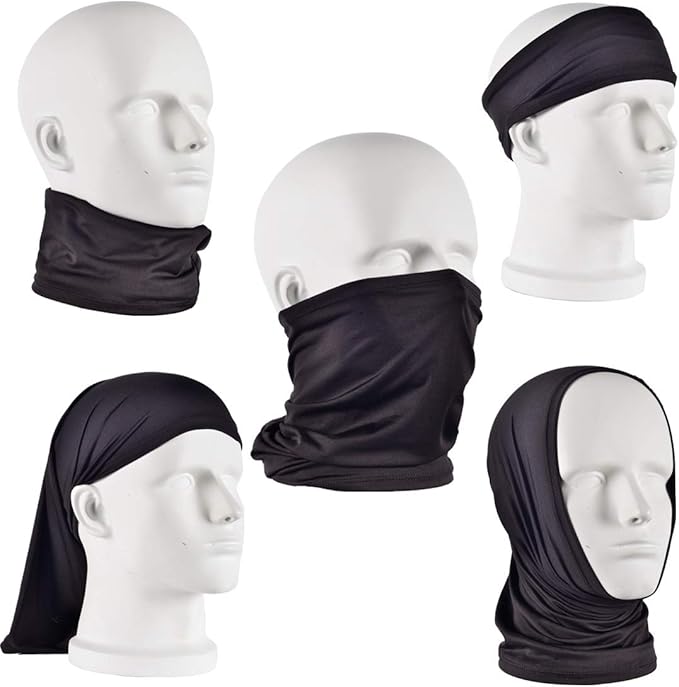 UV Face Cover Neck Gaiter Mask Dust Protection Magic Scarf Wind Bandana Balaclava for Summer Running Fishing 4 PCS