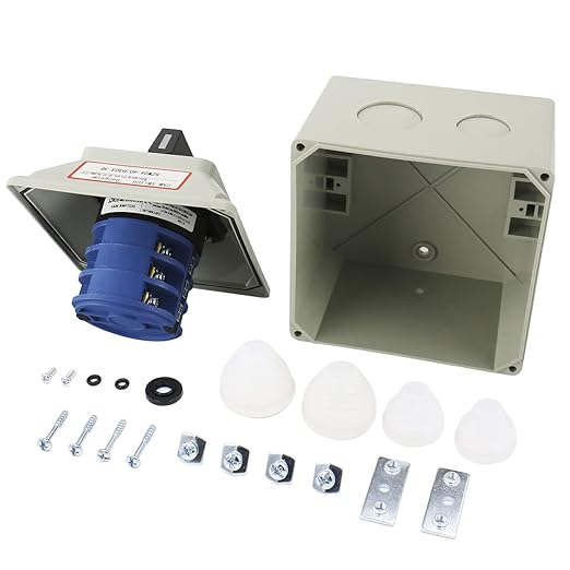 Baomain Universal Rotary Changeover Switch SZW26-40/D303.3D with Master Switch Exterior Box 660V 40A 3 Position 12 Terminals 3 Phase