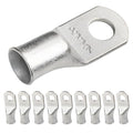 SELTERM 10pcs 2/0 AWG-3/8" Stud Tinned Copper Wire Lugs, Heavy Duty Battery Cable Ends,00 Gauge Ring Terminals, UL Battery Lugs Marine Grade Copper Eyelets Electrical Battery Terminal Connectors