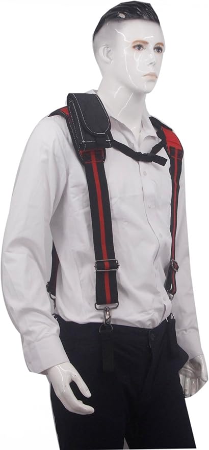 Tool Belt Suspender for Men 4 Point Padded with Attachment Loops, WristBand Pouch Pocket for Construction Worker
