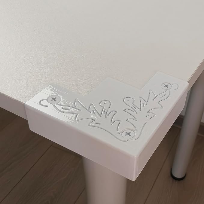 White Metal Corner Protector 3.3 * 3.3 * 1 in Decorative Wood Funiture 4pcs Barn Sliding Door Corner Guards Metal Table Corner Antirust Zinc Alloy Edge Cover Bracket with Screw