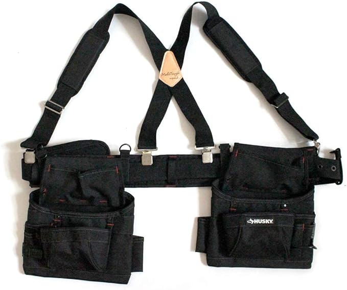 MELOTOUGH Padded Tool Belt Work Suspenders With Super Strong Clip for Carpenter's Suspension Rig construction suspenders for men